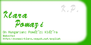 klara pomazi business card